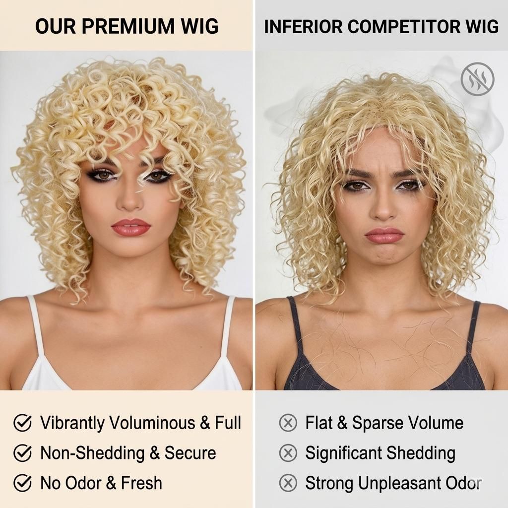 Short Afro Kinky Curly Wigs with Bangs for Women's - Image 16