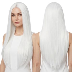 Versatile Center-Parted Long Straight Wig for Women's