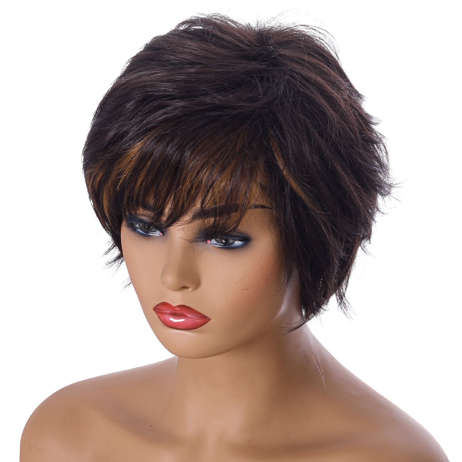 Ladies Fluffy Short Curved Head Set Chemical Fiber Wig - Image 8
