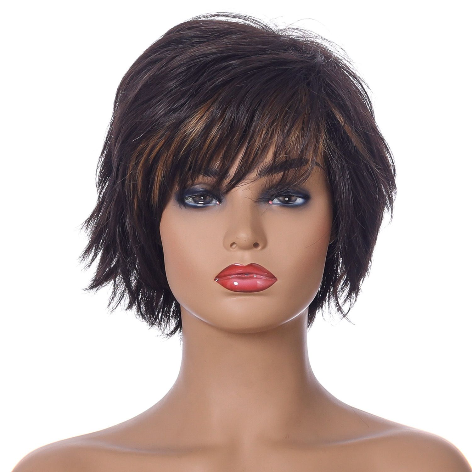 Ladies Fluffy Short Curved Head Set Chemical Fiber Wig - Image 7