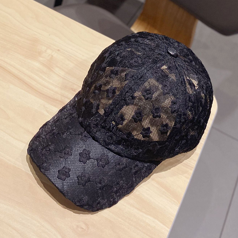 Breathable Flowers Lace Baseball Cap; Sunscreen Hollow Out Adjustable Sports Sun Hat For Women - Image 11