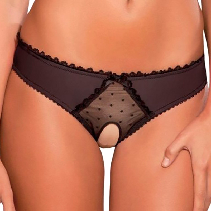 Panties Women Open Crotch Mesh Sexy Bowknot Hallow Out Erotic Lingerie Low Waist Crotchless Panties Women panties for sex - Image 5