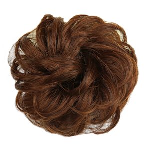 Messy Hair Bun Donut Hairpieces Updo Elastic Chignon Extension for Womens, Light Brown