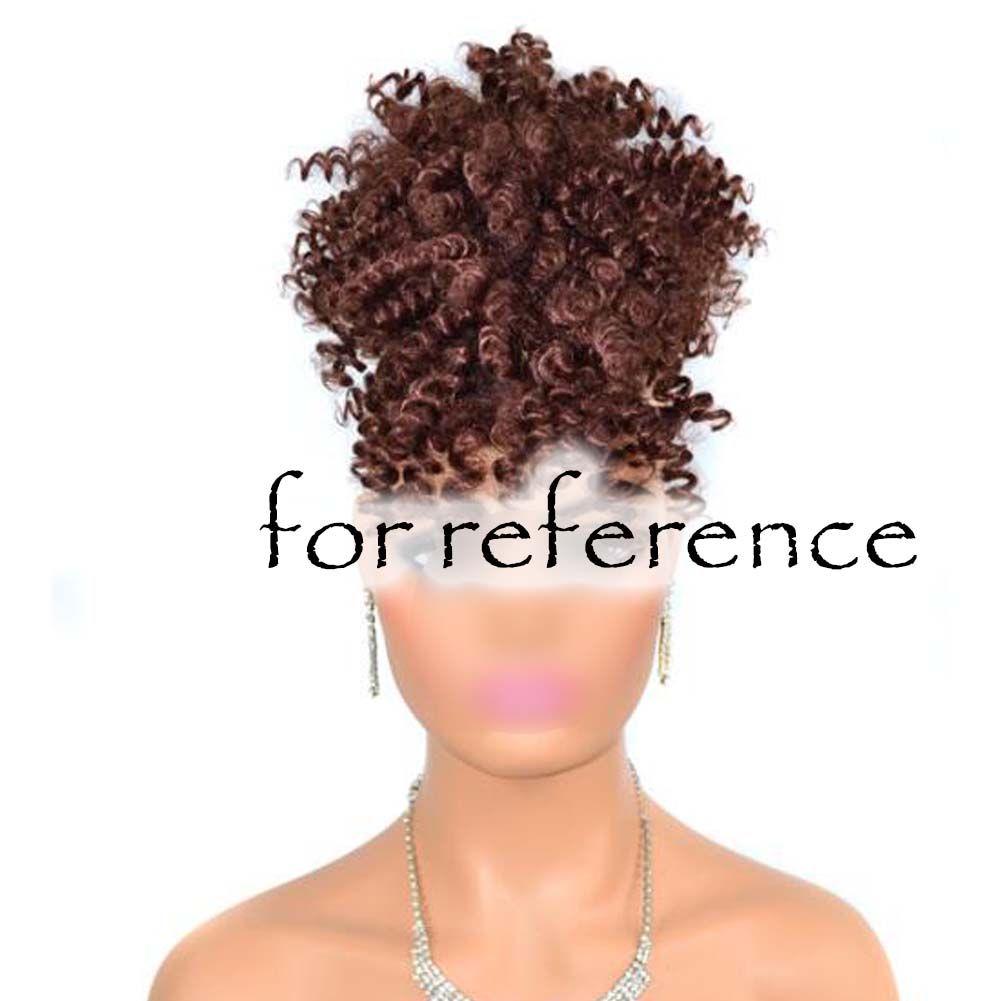 Afro Puff Drawstring Ponytail Synthetic Curly Hair Ponytail Extension Large Size Hair Bun Clip Hair Extensions,Dark Brown - Image 2