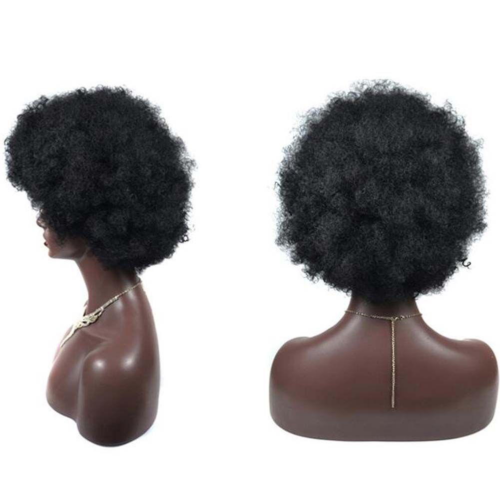 Black Short Afro Curly Hair Wigs Women Large Fluffy Synthetic Hair Short Full Wig for Party and Daily - Image 2