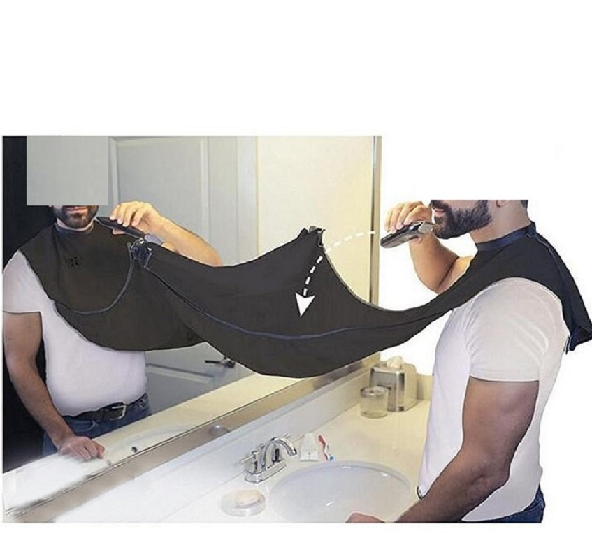 Waterproof Self Grooming Cloth with Suction Cups for Mirror - Men Shaving Beard Trimming Hair Catcher Cape - Image 3