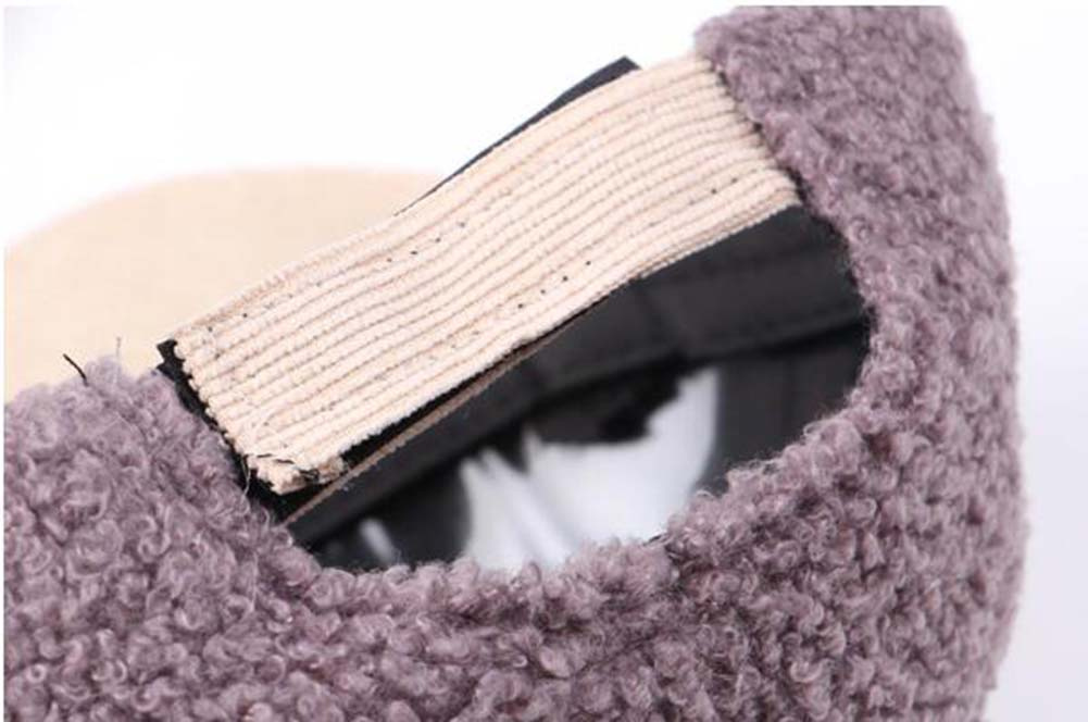 Kids Winter Lamb Cashmere Baseball Cap Toddler Pom Pom Hat; White - Image 2