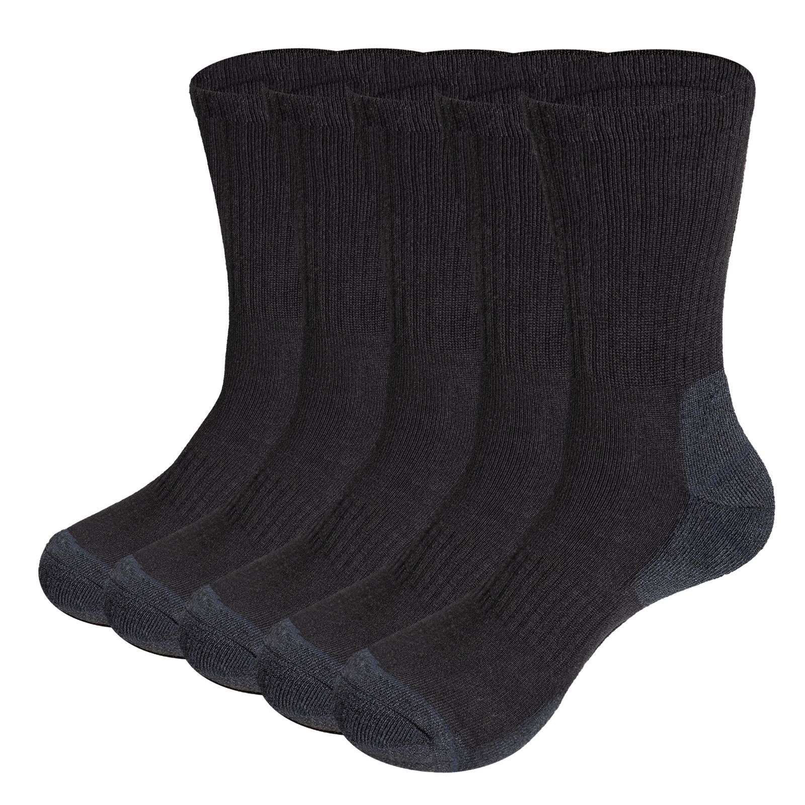 Mens Moisture Wicking Mid Calf Thermal Work Boot Sports Hiking Socks( 5 Pairs/Pack) - Image 4