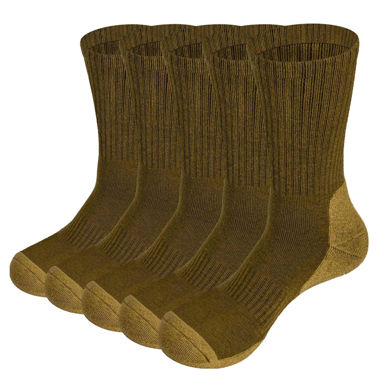 Mens Moisture Wicking Mid Calf Thermal Work Boot Sports Hiking Socks( 5 Pairs/Pack) - Image 13