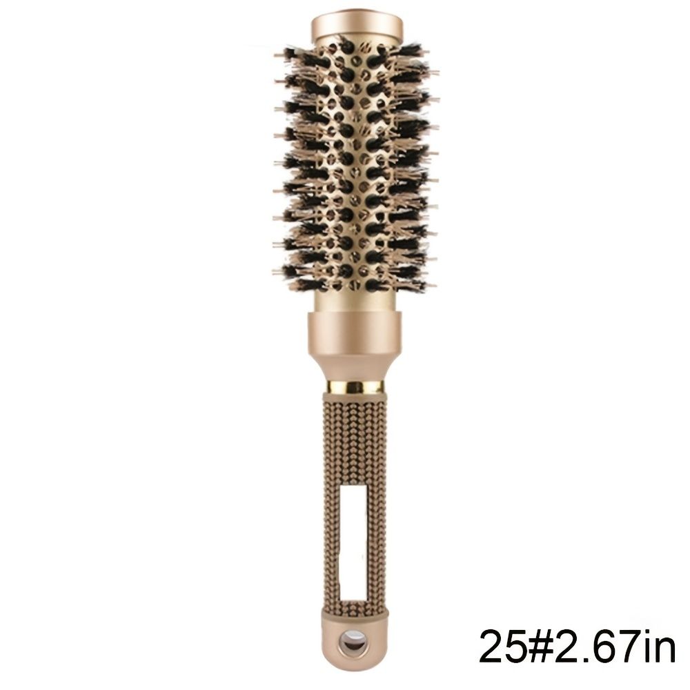 Round Brush For Blow Drying; Nano Thermal Ceramic & Ionic Tech Hair Brush With Boar Bristles; Professional Round Barrel Brush For Styling; Curling And Straightening - Image 7