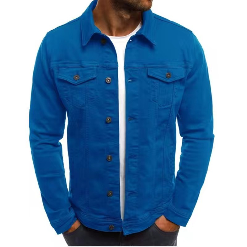 Mens Denim Jeans Jacket Short Slim Fit - Image 21