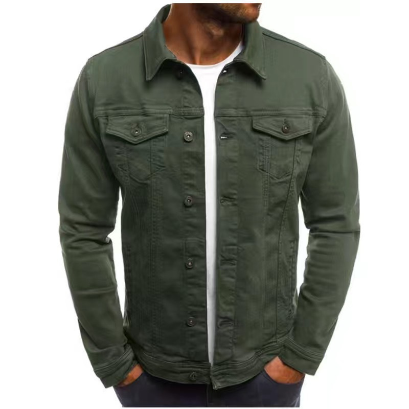 Mens Denim Jeans Jacket Short Slim Fit - Image 9
