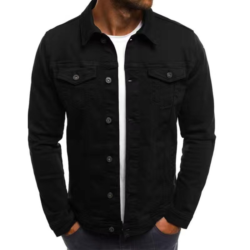 Mens Denim Jeans Jacket Short Slim Fit - Image 19