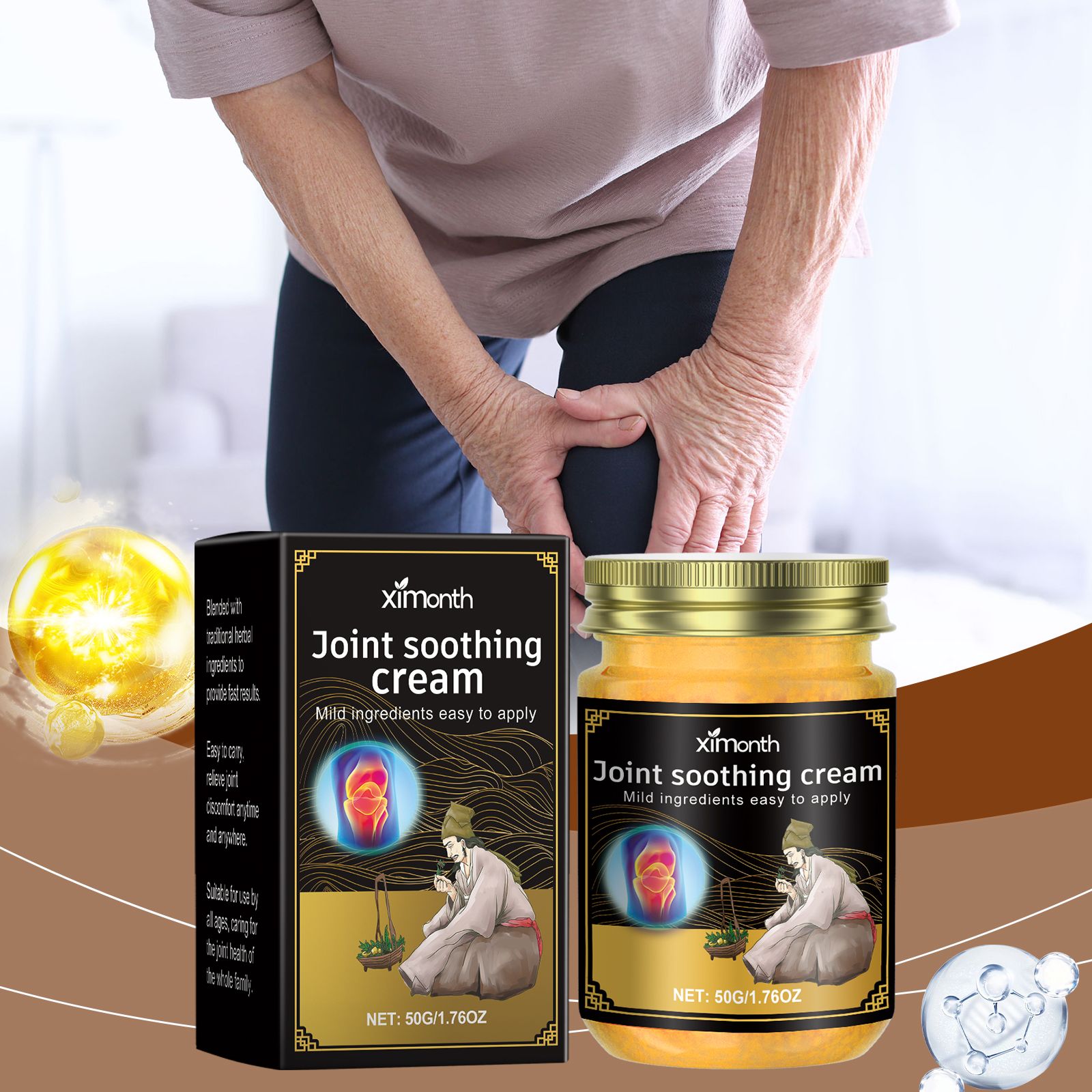 Ximonth Joint Care Cream Mild Herbal Formula For A Comfortable External Massage Cream For Neck And Back - Image 2