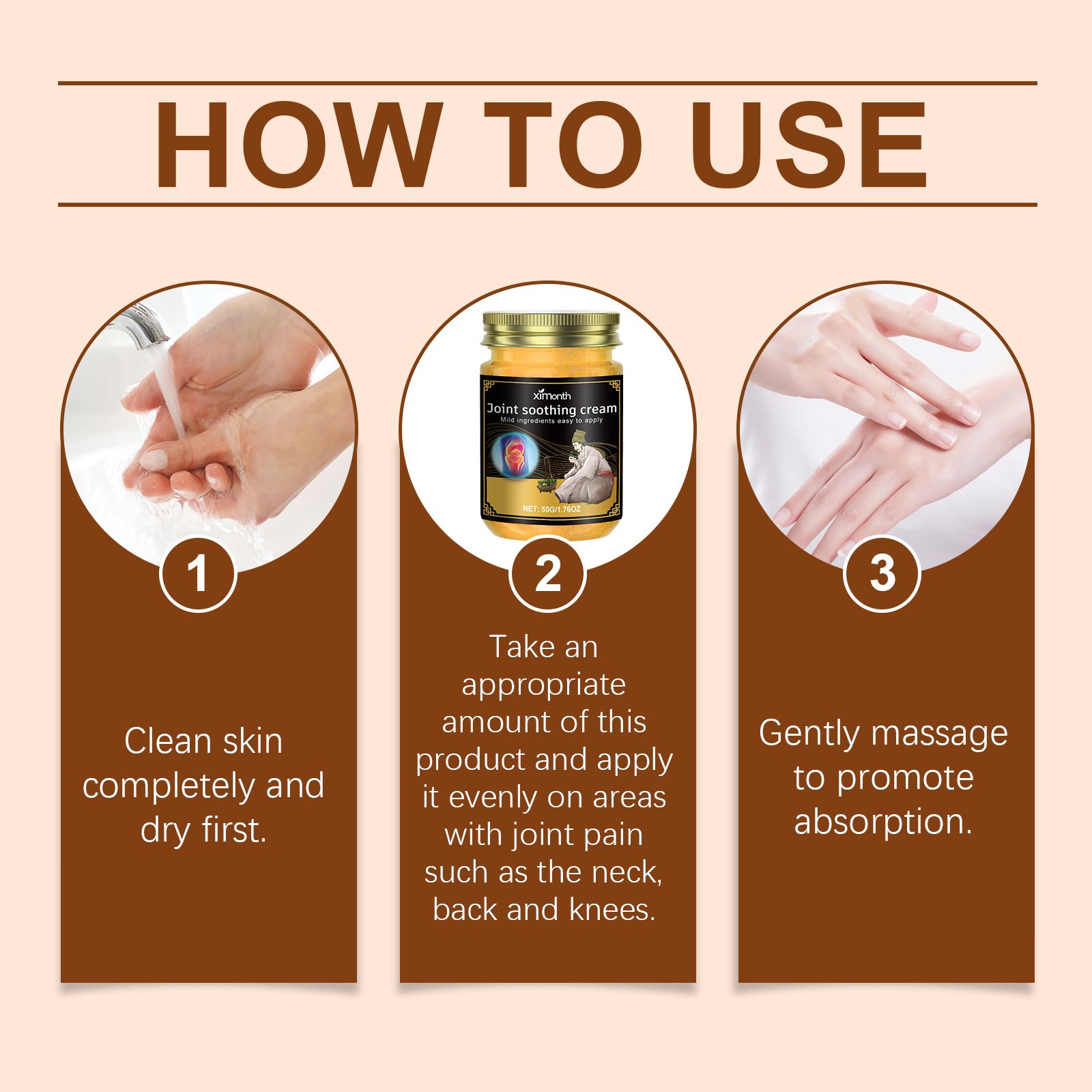 Ximonth Joint Care Cream Mild Herbal Formula For A Comfortable External Massage Cream For Neck And Back - Image 6