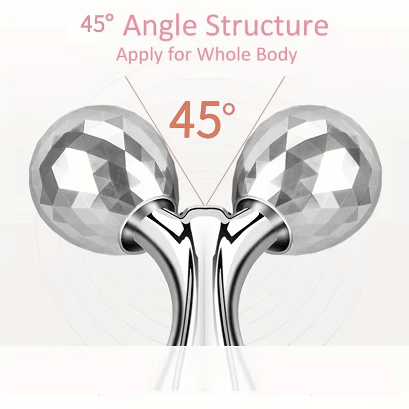 1 piece 3D manual roller massager, 2 pieces circular Y-shaped 360° rotating face, neck and full body relaxation device, facial massage relaxation beauty and skincare tool, silver - Image 6