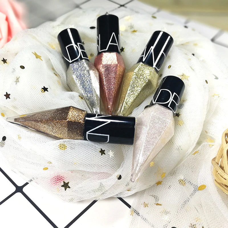 New Professional Shiny Eye Liners Cosmetics for Women Pigment Silver Rose Gold Color Liquid Glitter Eyeliner Cheap Makeup - Image 6