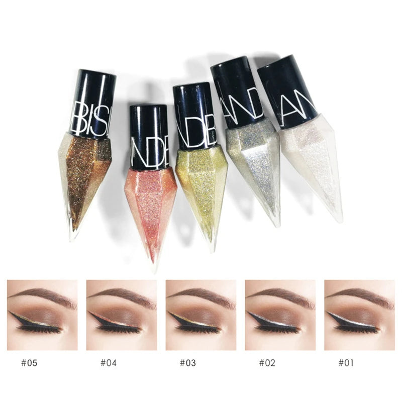 New Professional Shiny Eye Liners Cosmetics for Women Pigment Silver Rose Gold Color Liquid Glitter Eyeliner Cheap Makeup - Image 9