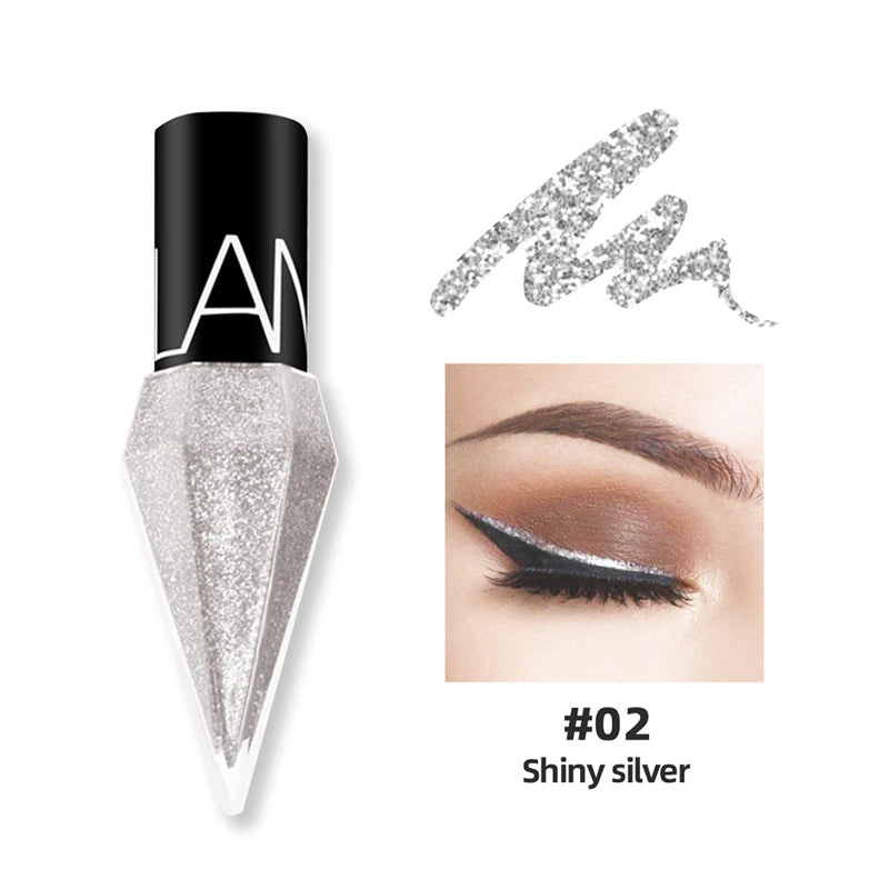 New Professional Shiny Eye Liners Cosmetics for Women Pigment Silver Rose Gold Color Liquid Glitter Eyeliner Cheap Makeup - Image 12