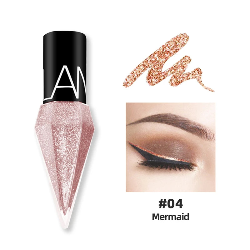 New Professional Shiny Eye Liners Cosmetics for Women Pigment Silver Rose Gold Color Liquid Glitter Eyeliner Cheap Makeup - Image 4