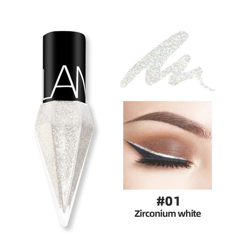 New Professional Shiny Eye Liners Cosmetics for Women Pigment Silver Rose Gold Color Liquid Glitter Eyeliner Cheap Makeup - Image 3