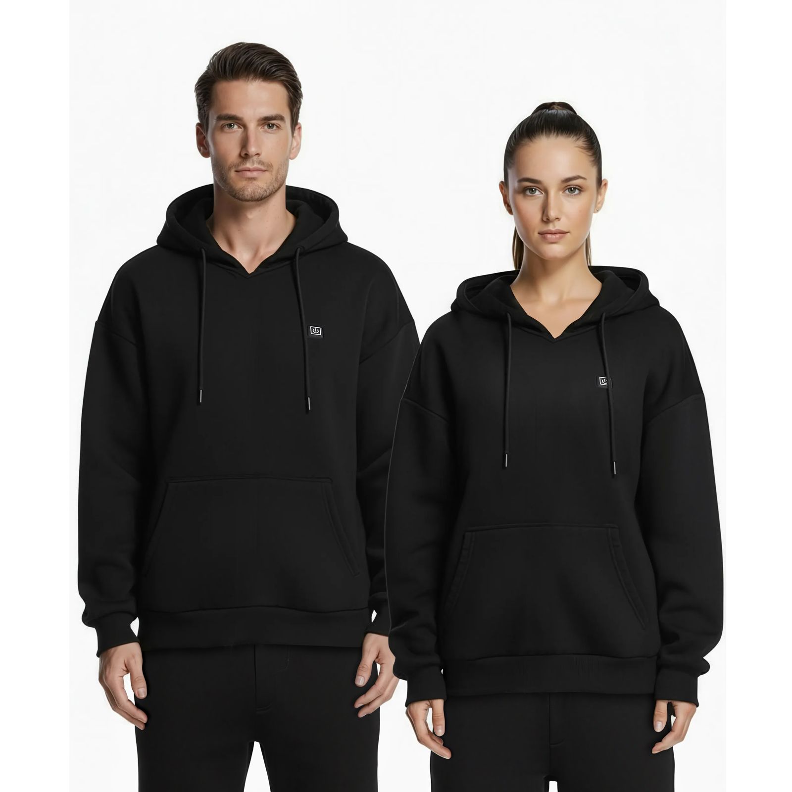 Heated Sweatshirt Hoodie for Men Women, Heated Jacket Unisex with 7.4V 16000mAh Rechargeable Power Bank Pack, 5 Heating Zones, 3 Temp Levels, 4-8H Warmth, for Winter Outdoor Camping, Black, XXL Size - Image 7