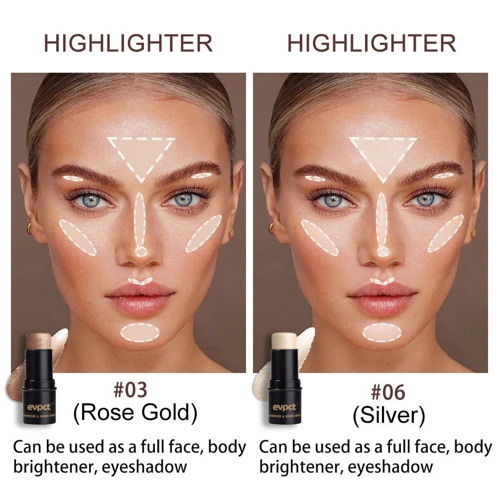 Highlighting&Bronzer Stick Face Brightening Blusher Rouge Concealer Pen Long Lasting Corrector Nose Shadow Contouring Cosmetics - Image 10