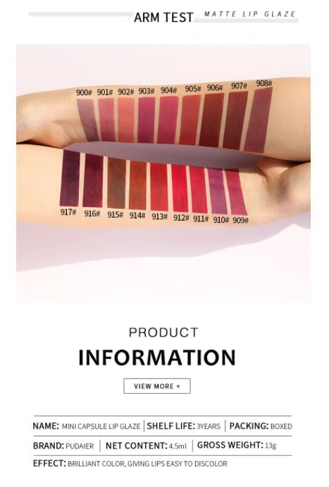 PUDAIER® Mini Capsule Matte Liquid Lipstick - Color #901 - Image 17