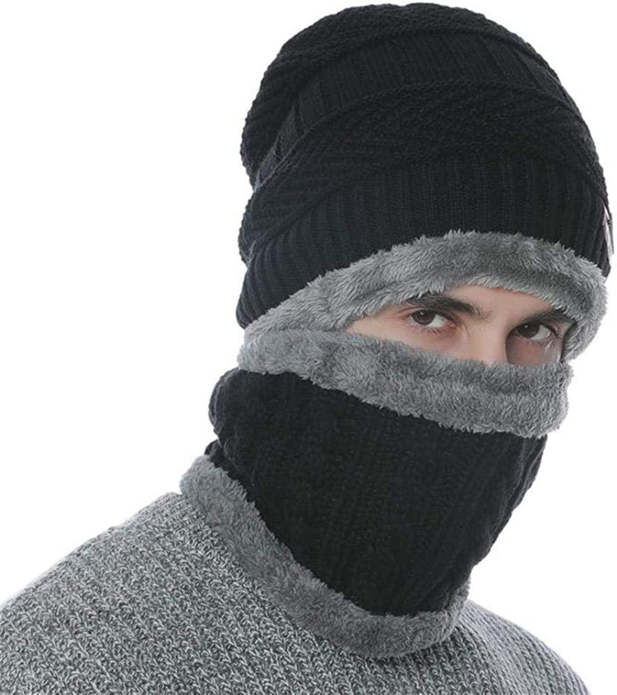 Winter Slouchy Beanie Hat Scarf Set Warm Knit Hat Thick Fleece Lined Knit Skull Caps for Men Women Gloves Touch Screen - Image 3