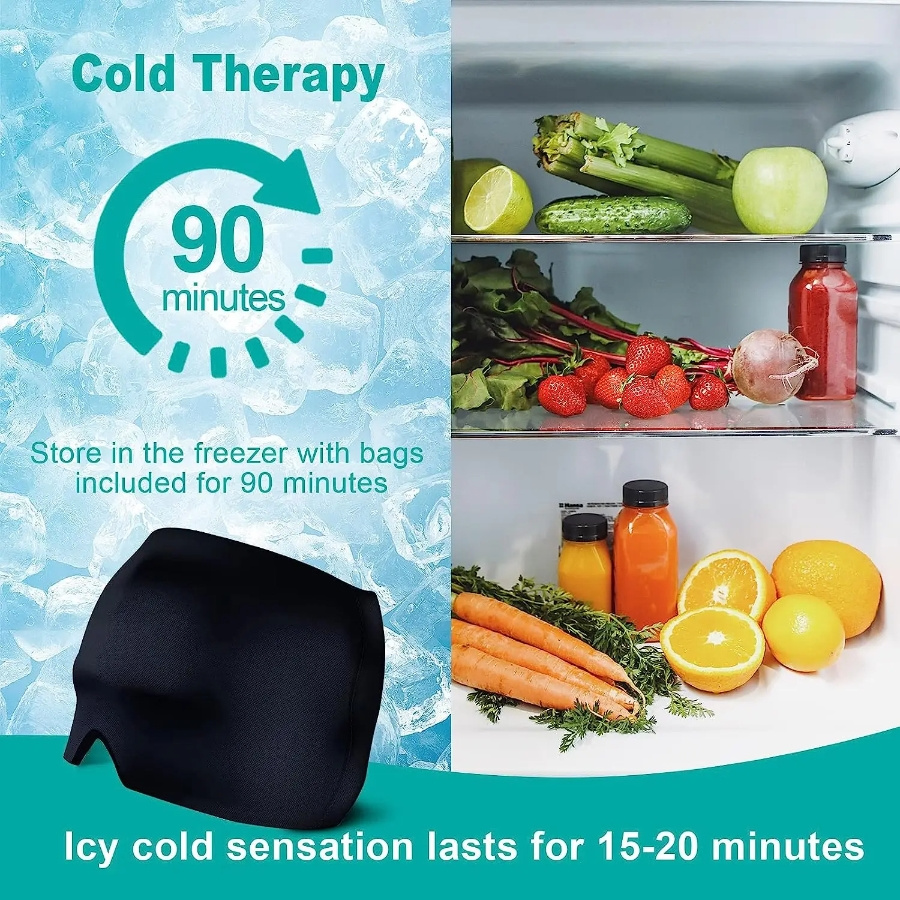 360° Massage Migraine Relief Hat Stress Relief Eye Mask Gel Hot Cold Therapy Headache Pain Relief Cap Ice Head Wrap for Headache and Puffy Eyes - Image 3
