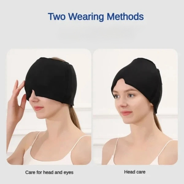 360° Massage Migraine Relief Hat Stress Relief Eye Mask Gel Hot Cold Therapy Headache Pain Relief Cap Ice Head Wrap for Headache and Puffy Eyes - Image 10