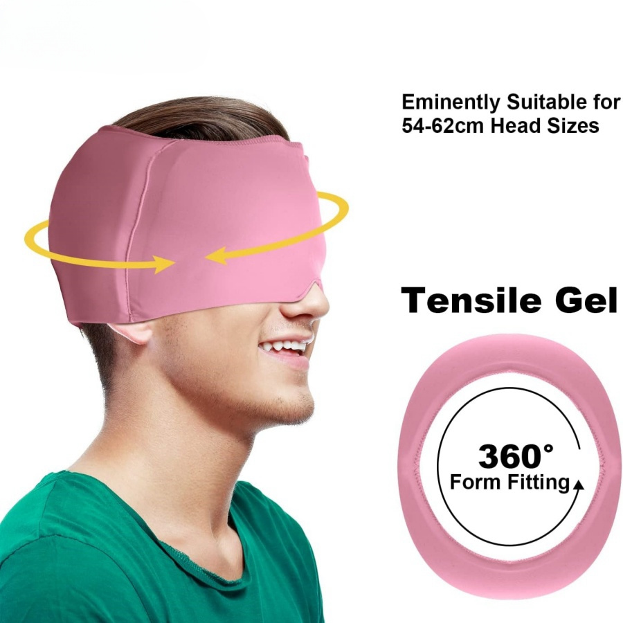 360° Massage Migraine Relief Hat Stress Relief Eye Mask Gel Hot Cold Therapy Headache Pain Relief Cap Ice Head Wrap for Headache and Puffy Eyes - Image 12