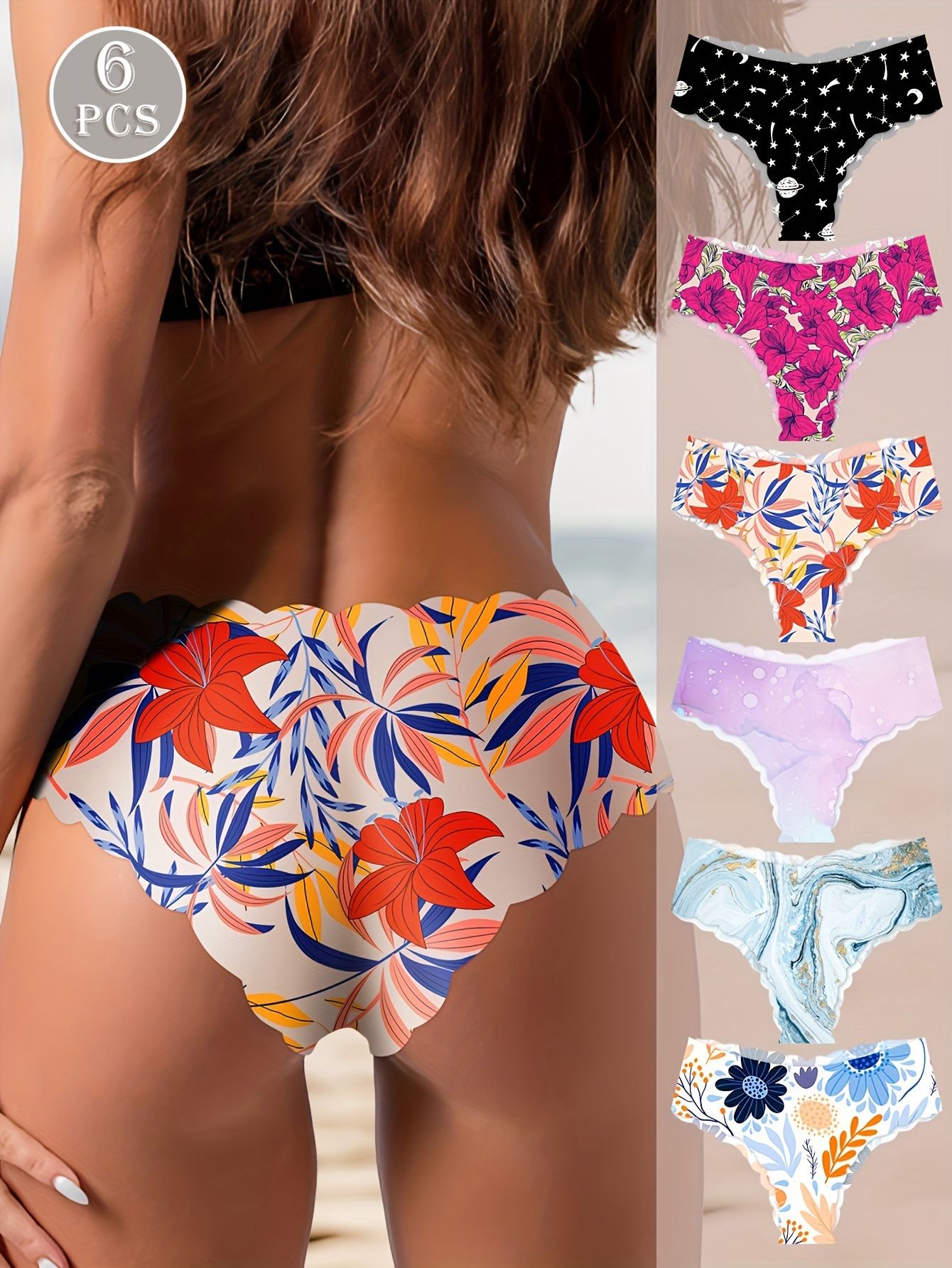 Fancy Girl Panty Pack Comfortable No Show Bikini Briefs Set for Women's 6 Pack - Image 11