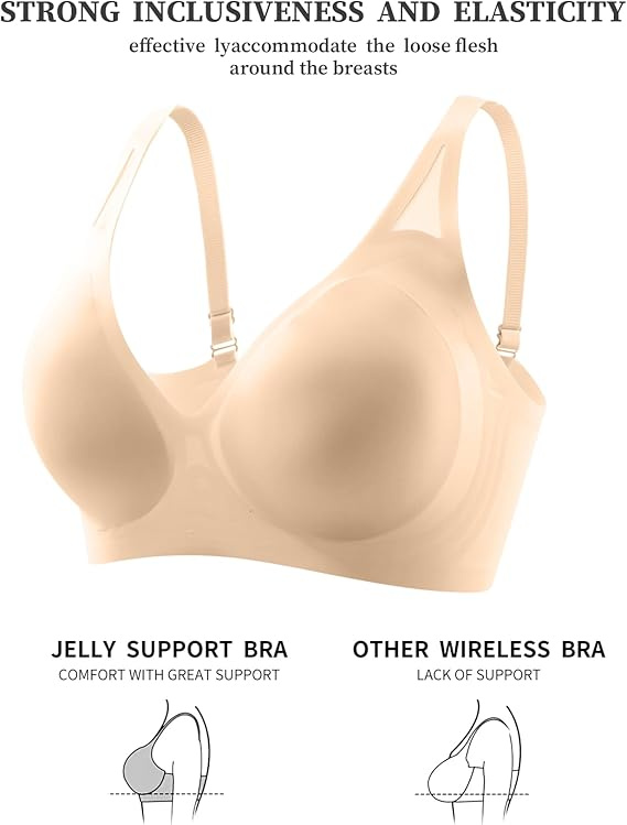 Bras for Women Wireless Deep V Mesh Comfortable Bralette Supportive Tshirt Bra No Underwire Seamless Push Up Full Coverage Everyday Bras - Image 24