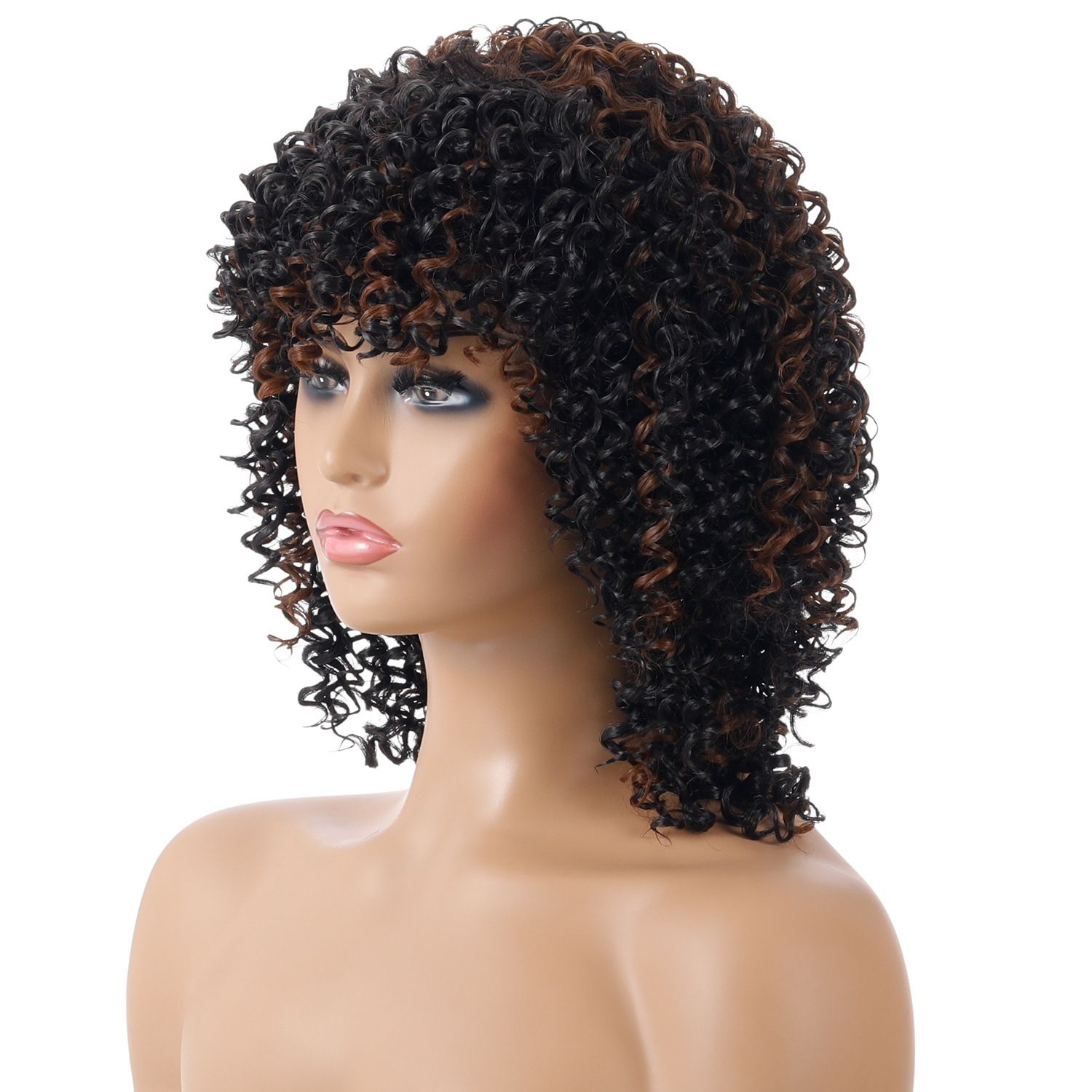 Ladies Short Curly Hair High Temperature Silk Wig - Image 3