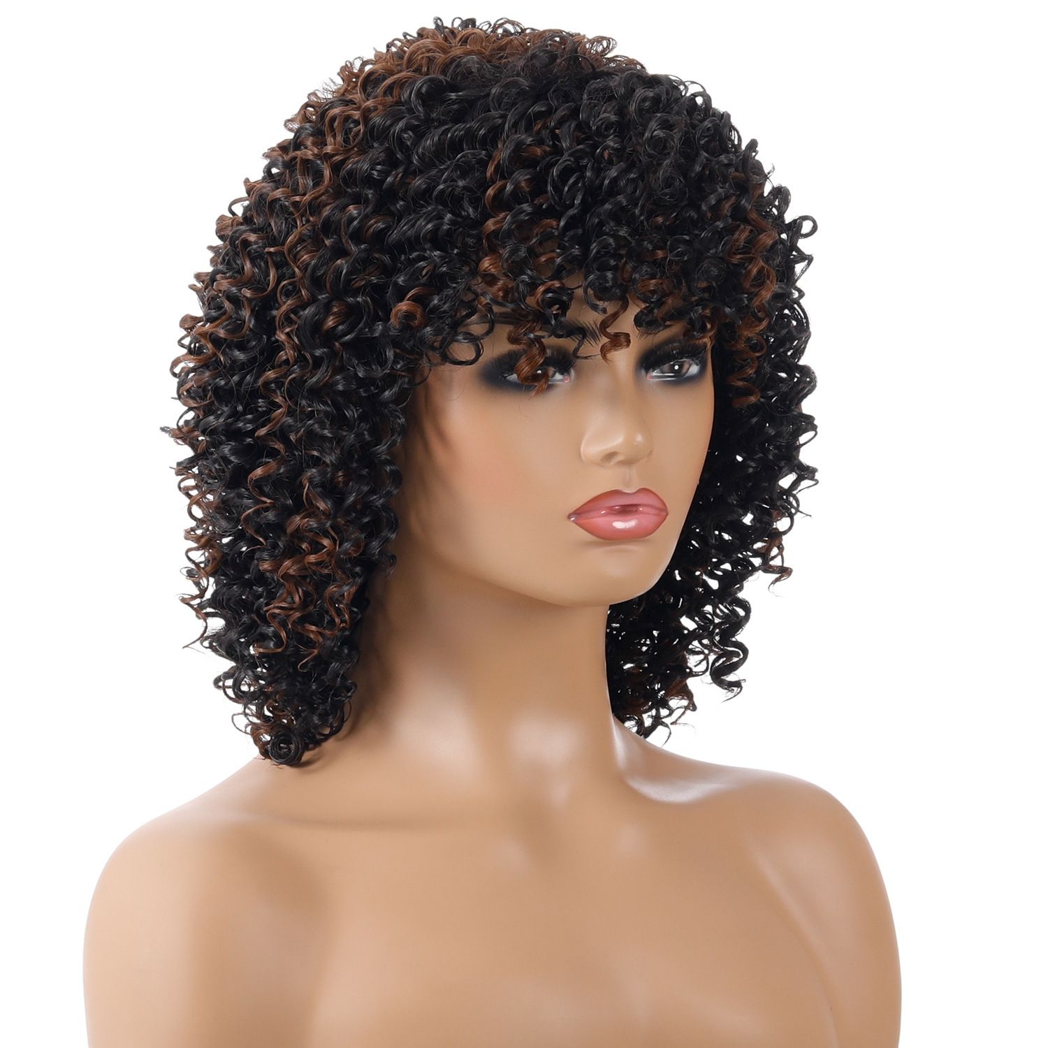 Ladies Short Curly Hair High Temperature Silk Wig - Image 5