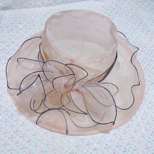 Women's Wide Brim Fedora Cap Elegant Mesh Breathable Sun Hat Church Dress Hat Leaf Flower Bridal Wedding Hat Beach Hats
