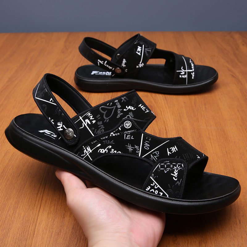 Men's sandals Summer new super soft massage slippers wear fashion casual large size dual-purpose men's beach shoes - Image 55