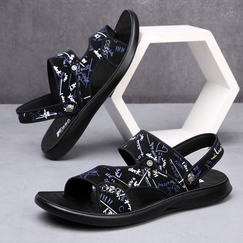 Men's sandals Summer new super soft massage slippers wear fashion casual large size dual-purpose men's beach shoes - Image 77
