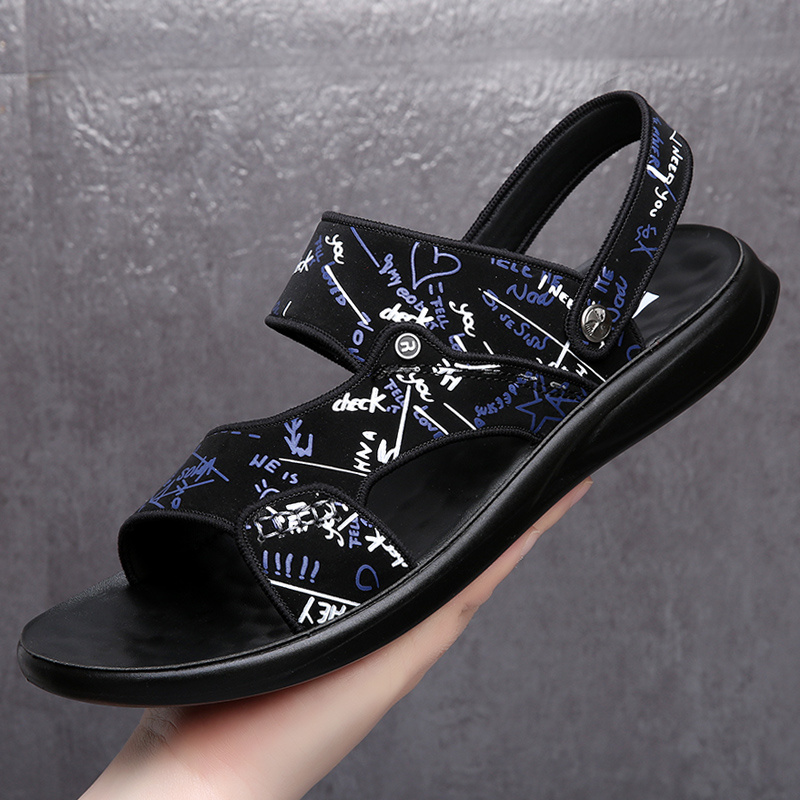 Men's sandals Summer new super soft massage slippers wear fashion casual large size dual-purpose men's beach shoes - Image 78
