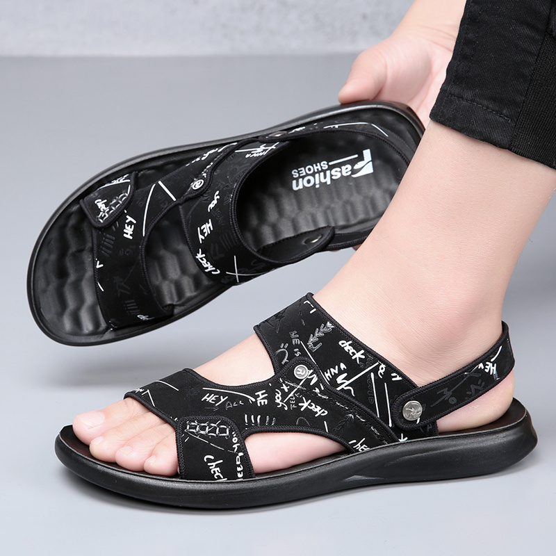 Men's sandals Summer new super soft massage slippers wear fashion casual large size dual-purpose men's beach shoes - Image 4