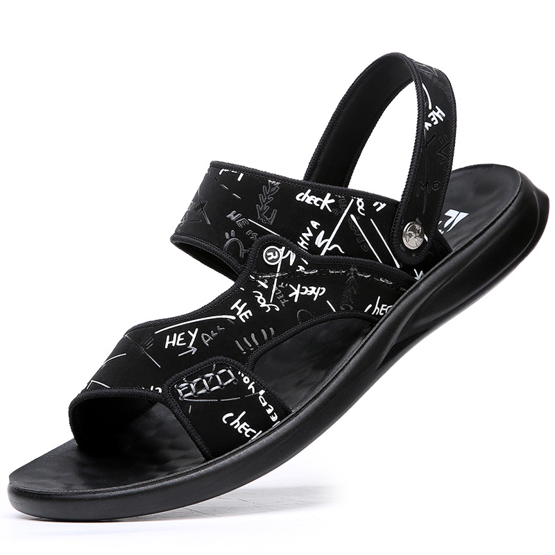 Men’s sandals Summer new super soft massage slippers wear fashion casual large size dual-purpose men’s beach shoes