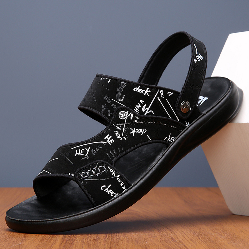 Men's sandals Summer new super soft massage slippers wear fashion casual large size dual-purpose men's beach shoes - Image 68