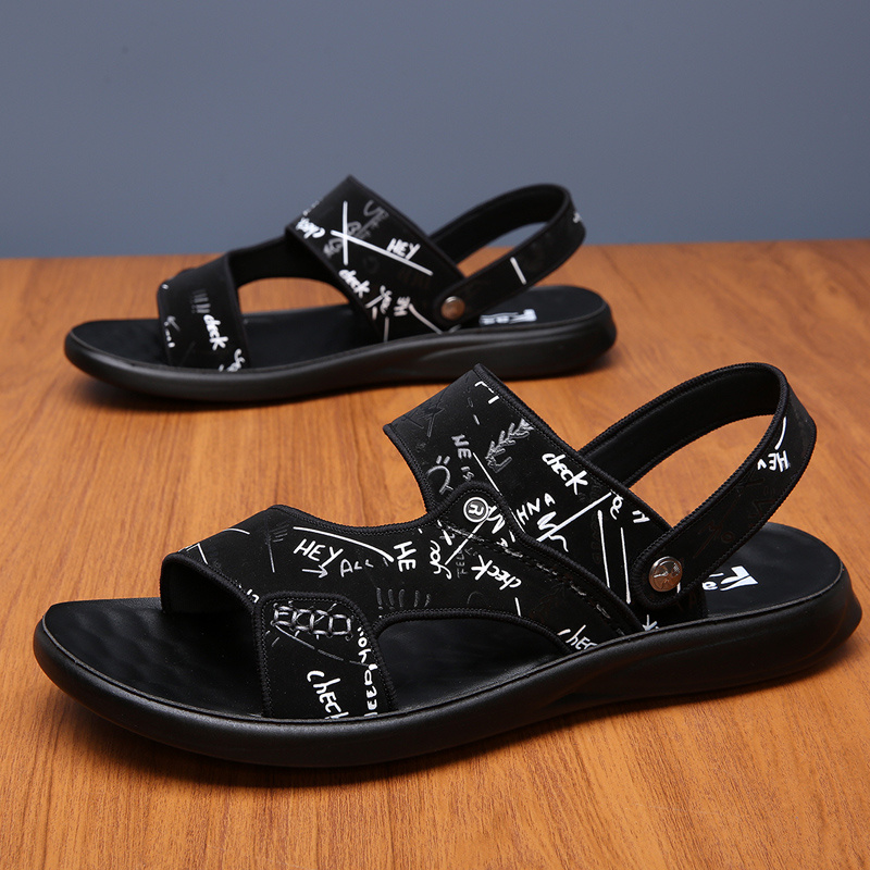 Men's sandals Summer new super soft massage slippers wear fashion casual large size dual-purpose men's beach shoes - Image 49