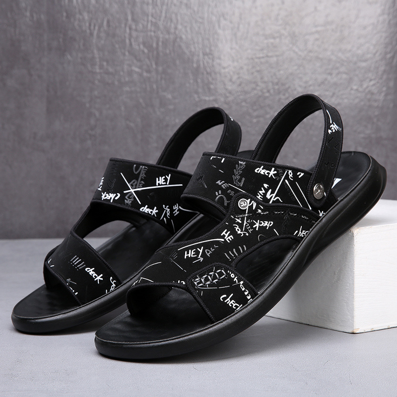 Men's sandals Summer new super soft massage slippers wear fashion casual large size dual-purpose men's beach shoes - Image 45