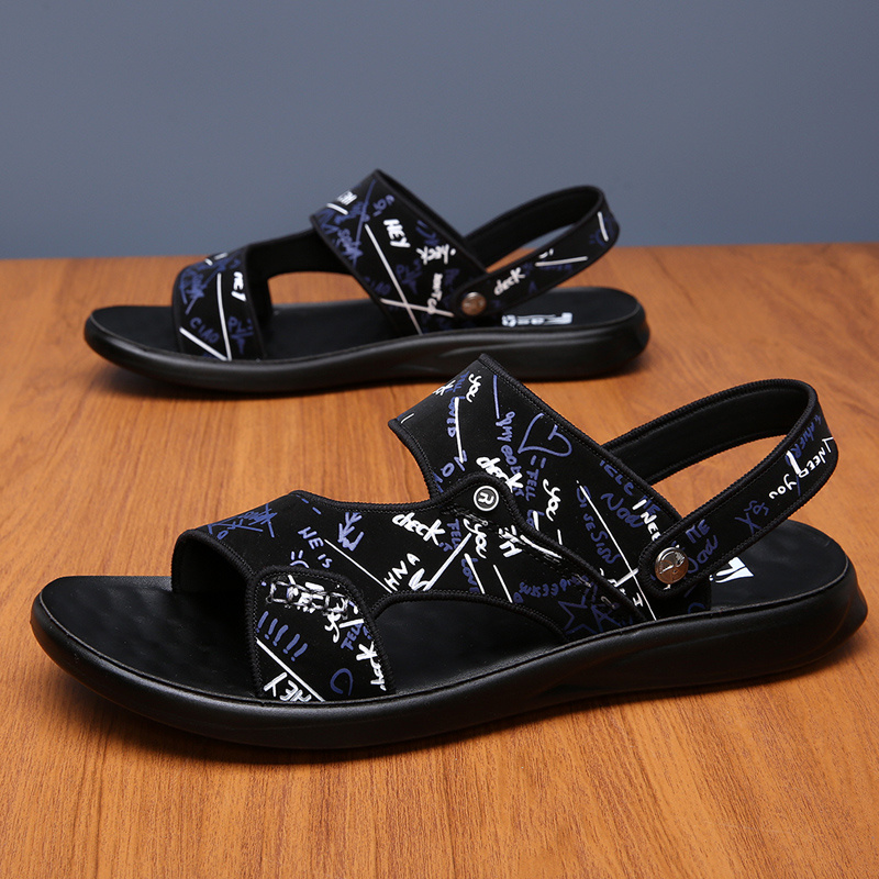 Men's sandals Summer new super soft massage slippers wear fashion casual large size dual-purpose men's beach shoes - Image 85