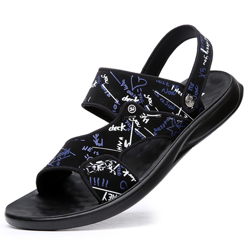 Men's sandals Summer new super soft massage slippers wear fashion casual large size dual-purpose men's beach shoes - Image 84