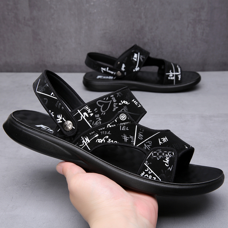 Men's sandals Summer new super soft massage slippers wear fashion casual large size dual-purpose men's beach shoes - Image 72