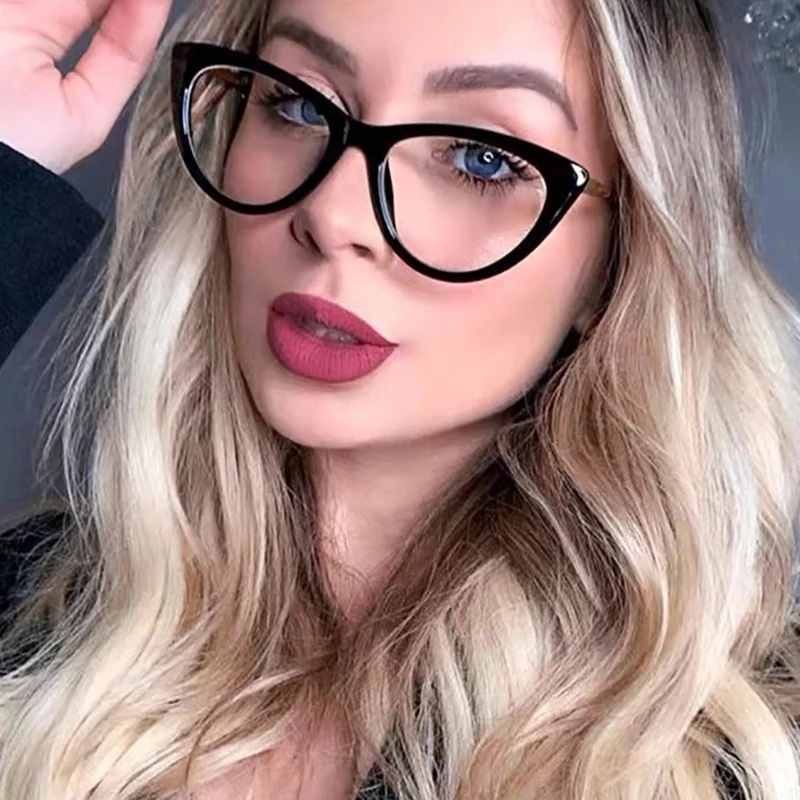 Fashion TR90 Anti Blue Light Blocking Cat Eye Glasses Frame Women Luxury Designer Retro Eyeglasses for Ladies Optical Frame - Image 3