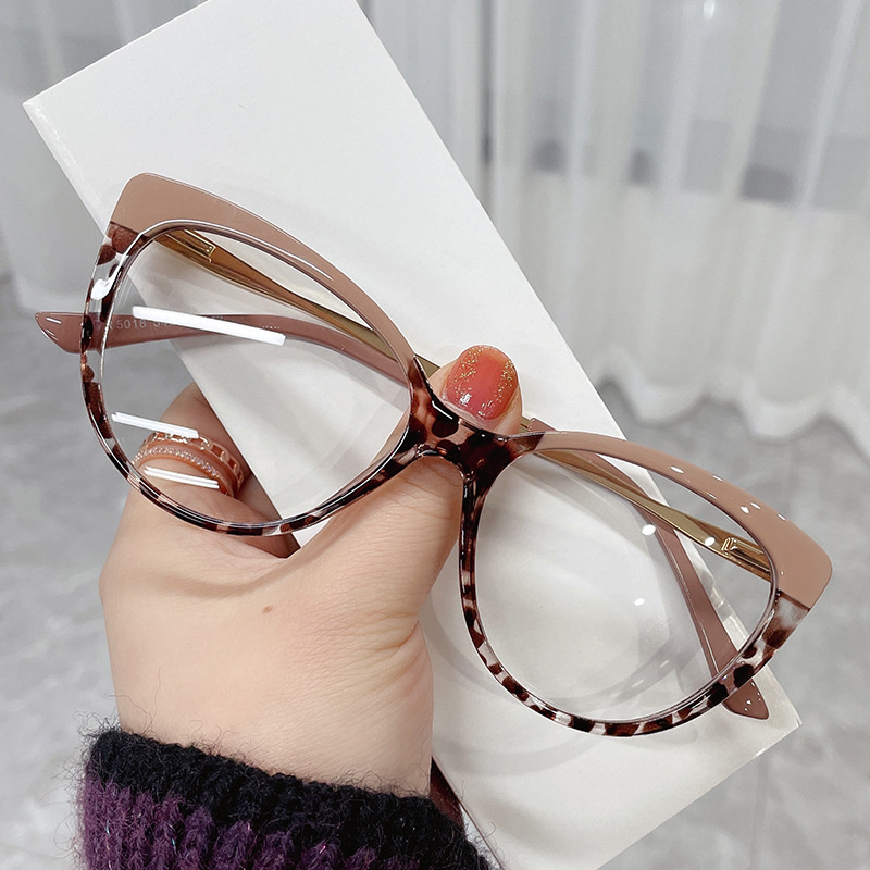 Fashion TR90 Anti Blue Light Blocking Cat Eye Glasses Frame Women Luxury Designer Retro Eyeglasses for Ladies Optical Frame - Image 6